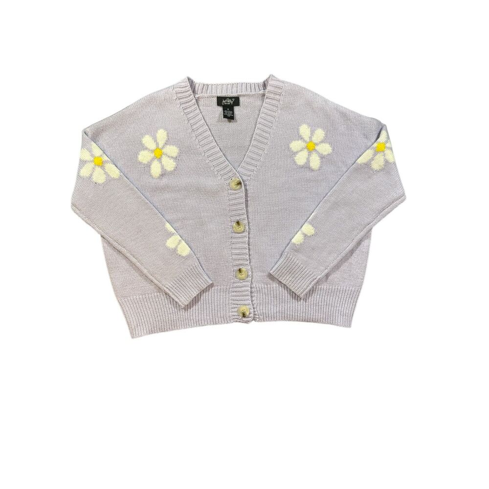 Lilac cardigan with‎ Adorable Daisies